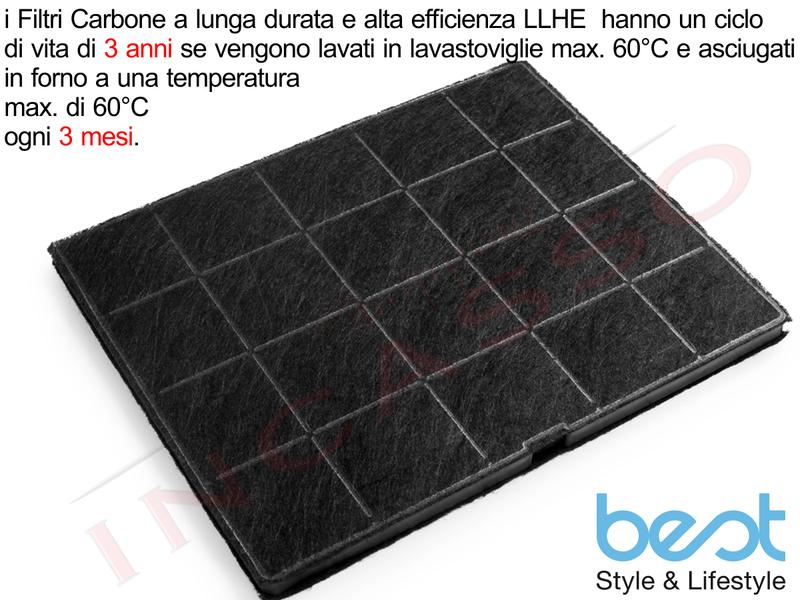 Filtro Cappa Carbone Attivo Alta Efficenza 902979879 ECFBLL02 cm.24 x19,3x1