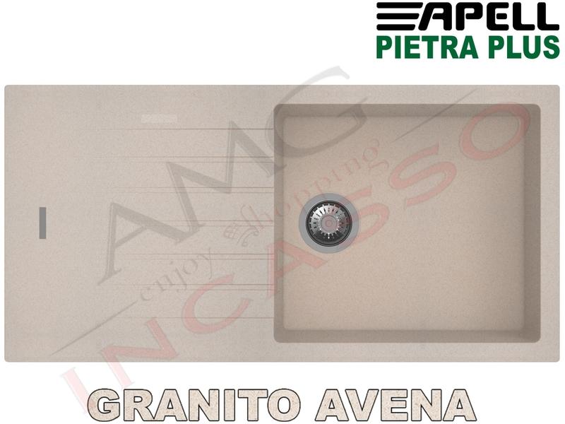 Lavello Apell Pietra Plus PTPL1001GO100X50 1 Vasca + Gocc. Granito Avena