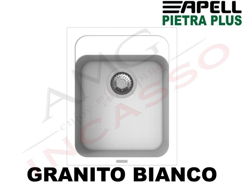 Lavello Apell Pietra Plus PTPL400GW 40X50 1 Vasca Granito Fragranite Bianco