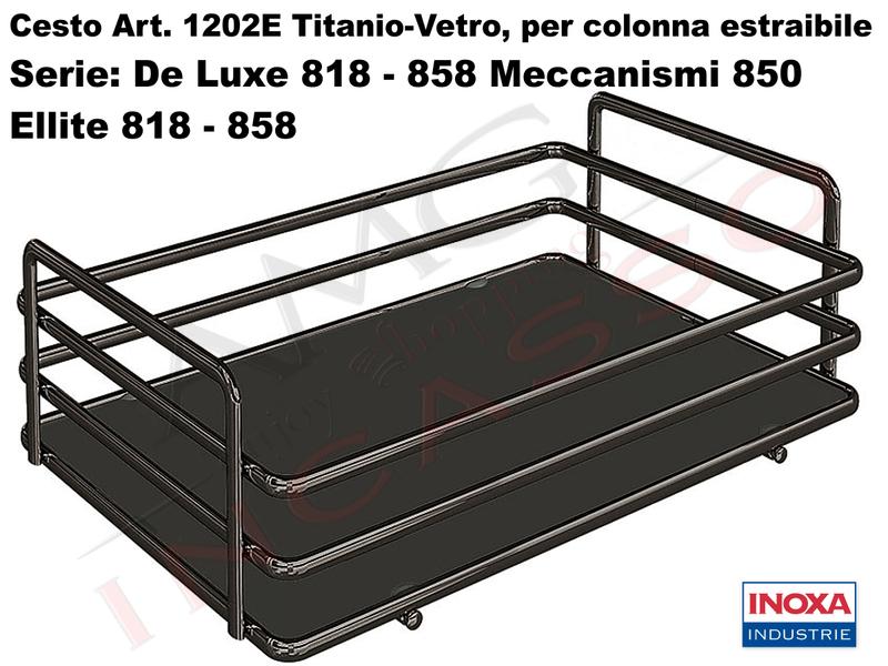 Cesto Titanio per Mobile cm.50 Profondo cm.50 con Colonna/Meccanismo 850-858-818