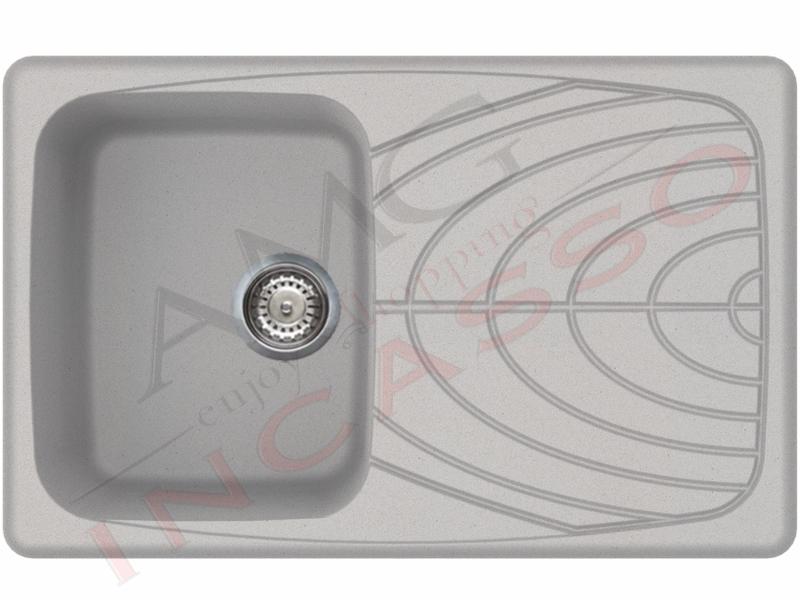 Lavello  Master 300 LMM30079 79X50 1 vasca con gocciolatoio Metaltek M79 Aluminium