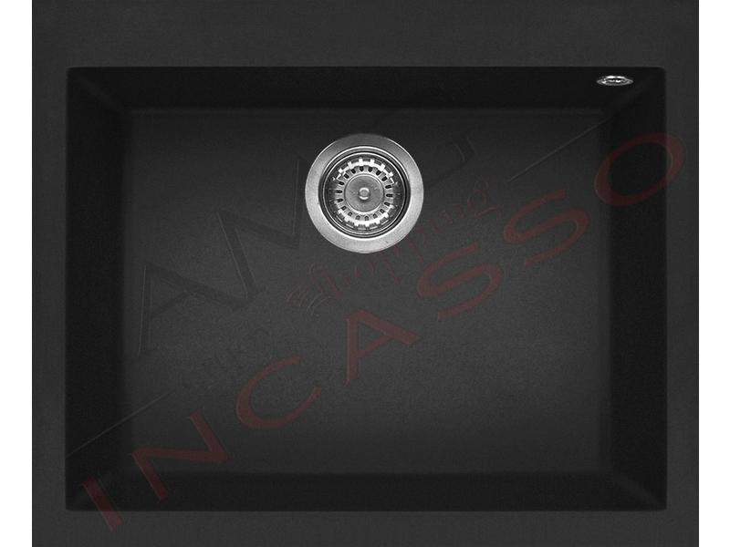 Lavello Quadra 110 61X50 1 Vasca Granitek Matt® G40 Nero