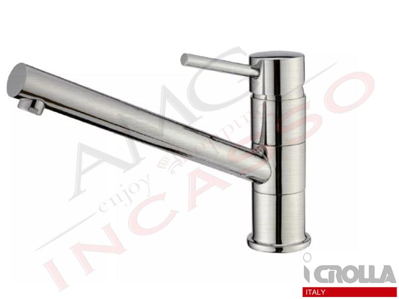 Miscelatore Crolla Pitagora 4770 NK Canna Bassa Nichel Spazzolato