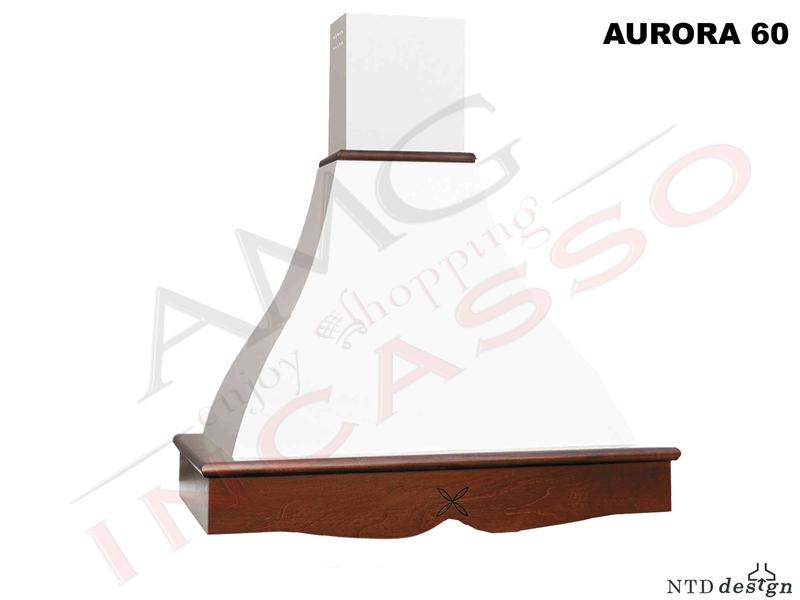 Cappa Parete Rustica 60 Con Trave Legno Massello Tiglio Grezzo