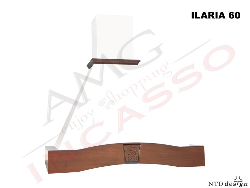 Cappa Parete Rustica 60 Con Trave Legno Massello Frassino Grezzo