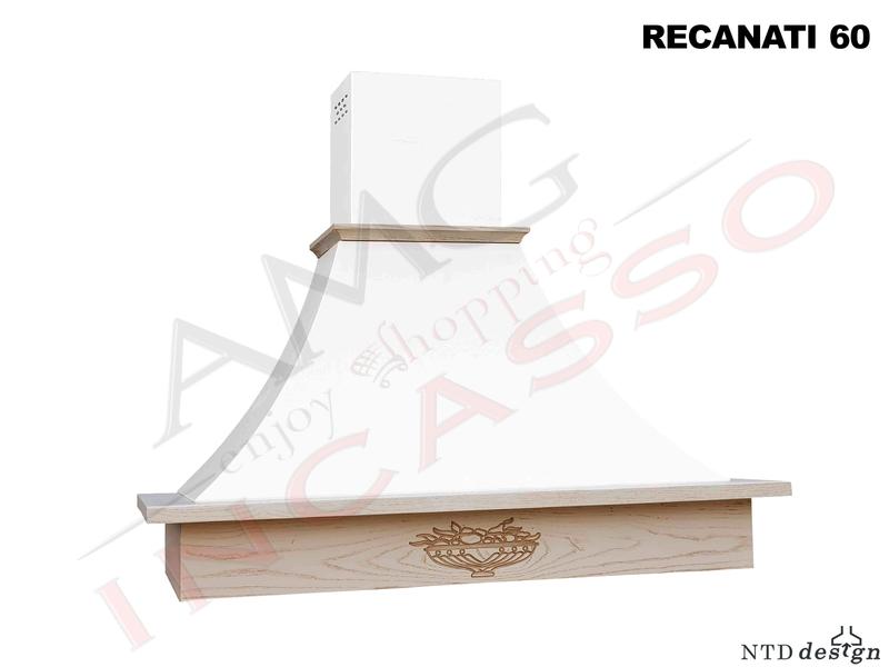 Cappa Parete Rustica 60 Con Trave Legno Massello Frassino Grezzo