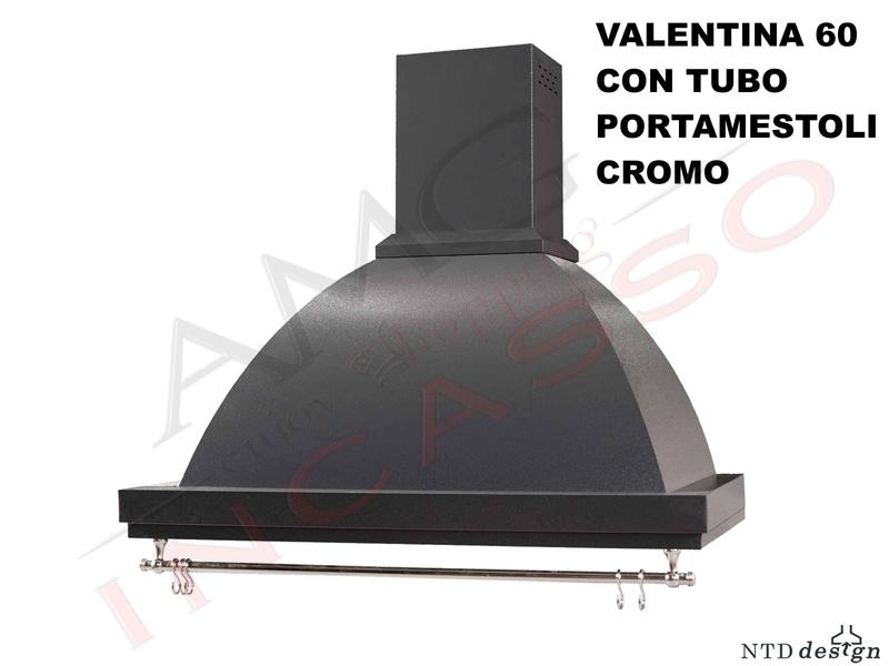 Cappa Rustica Cucina Valentina cm. 60 Antracite da 420 m³/h Classe D