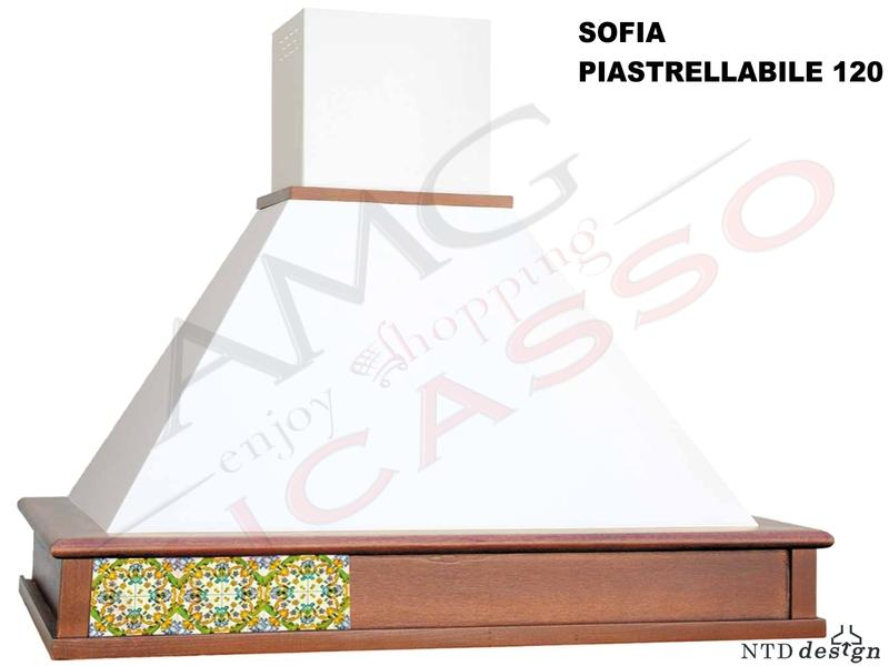 Cappa Parete Rustica 120 Con Trave Legno Massello Tiglio Grezzo