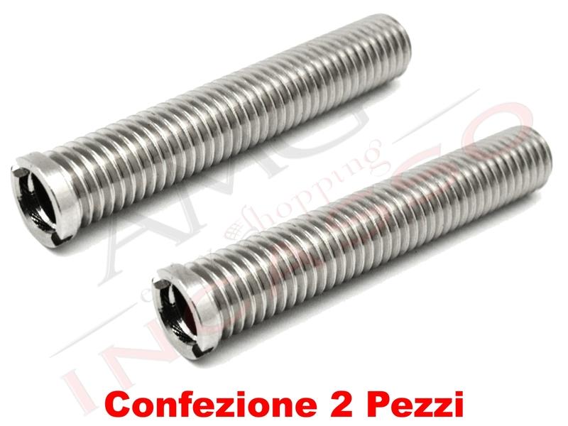 Bussola Ottone Cromato M12x70 per lavelli con spessore da 1 a 5 centimetri Kit  2 Pezzi