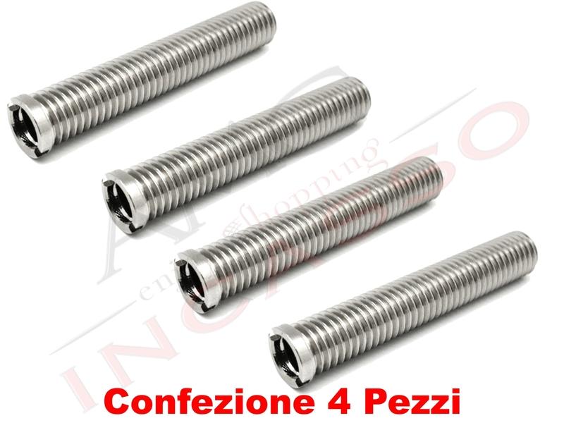 Bussola Ottone Cromato M12x70 per lavelli con spessore da 1 a 5 centimetri Kit  4 Pezzi