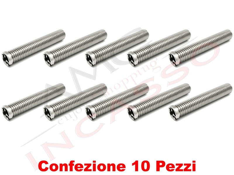 Bussola Ottone Cromato M12x70 per lavelli con spessore da 1 a 5 centimetri Kit 10 Pezzi