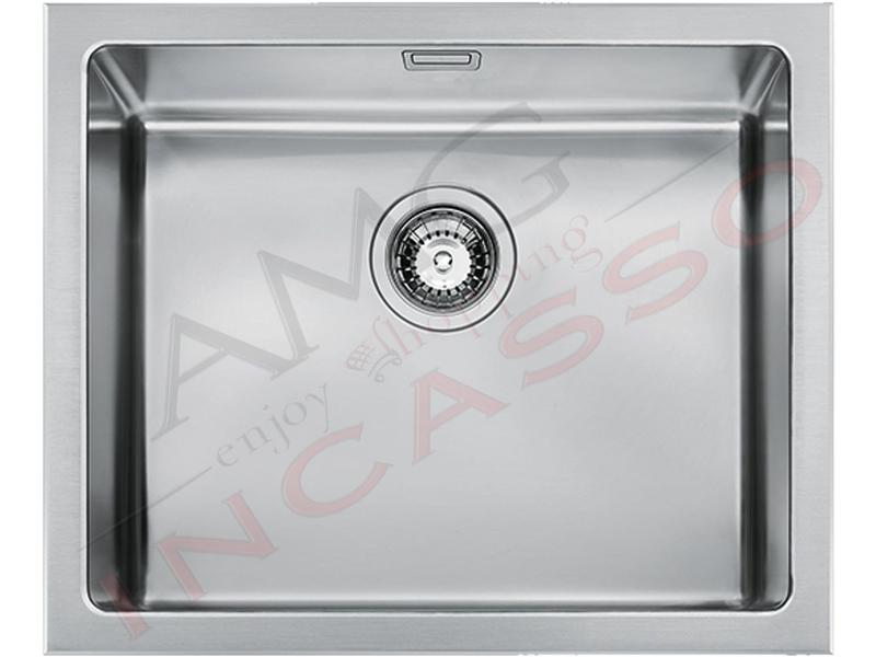 Lavello Cucina Radius R12 1 Vasca cm. 54x44 Acciaio Inox [Tripla Installazione]