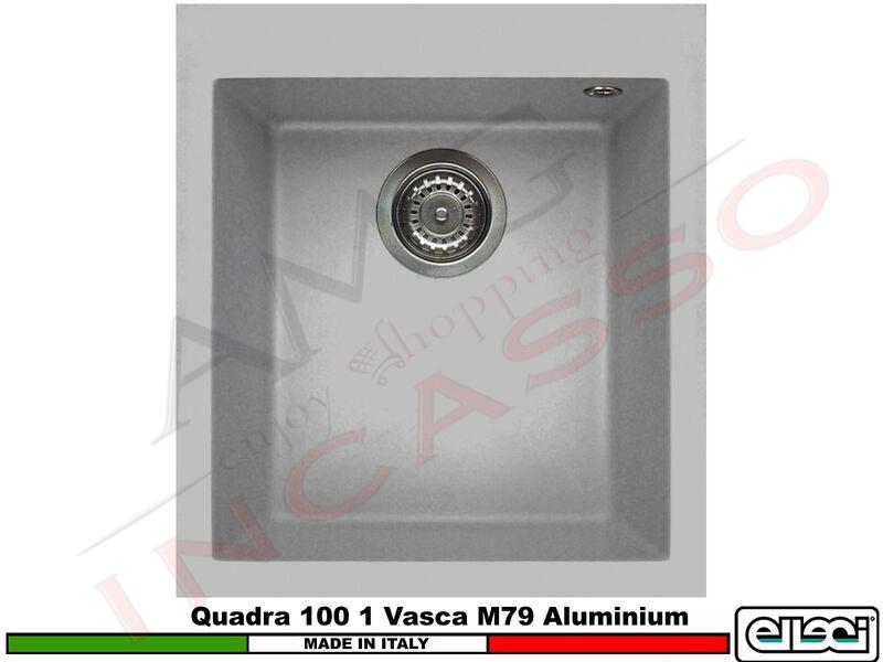 Lavello Quadra 100 41X50 1 Vasca Granitek Metal® M79 Aluminium