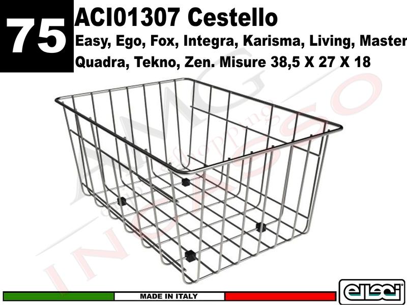 Accessorio 75 ACI01307 Cestello Universale Acciaio Inox 38,5X27X18