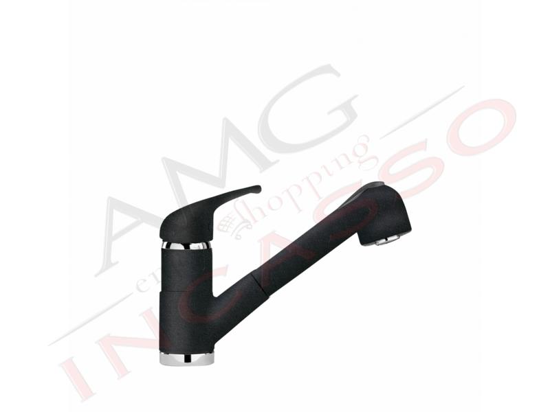 Miscelatore Schock Omega Canna Bassa Doccetta Estraibile Nero Assoluto