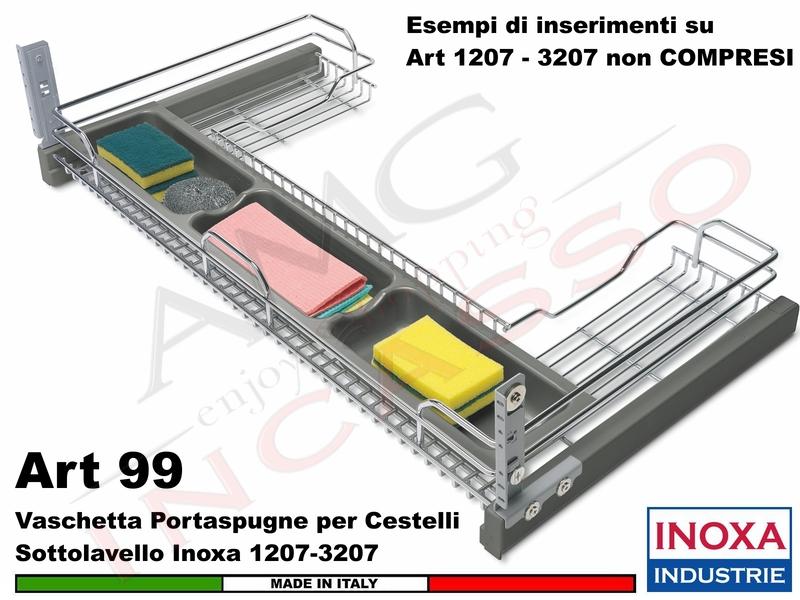 Vaschetta Ardesia Portaspugne Inoxa 99/100 AR X Sottolavello 1207 da 100