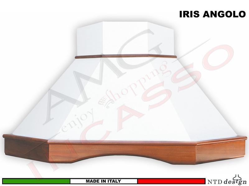 Cappa Angolo Iris 103X103 Con Trave Legno Massello Frassino Grezzo