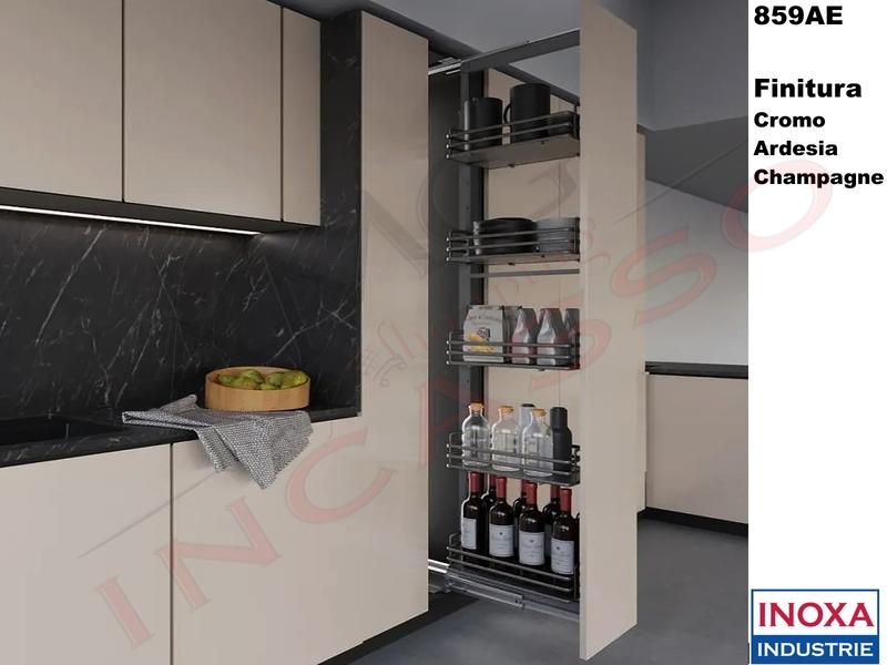 Colonna Dispensa Estraibile INOXA ELLITE 859AE Min 186 Max 218,5 Larg.25