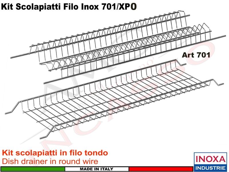 Kit Scolapiatti in Filo Acciaio Pensile 80 701/80XP0 Inox compreso di Scatola