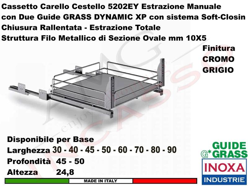 Carello Cassetto Estraibile Ellite INOXA 5202EY/90-50PCG per Base 90 C-G