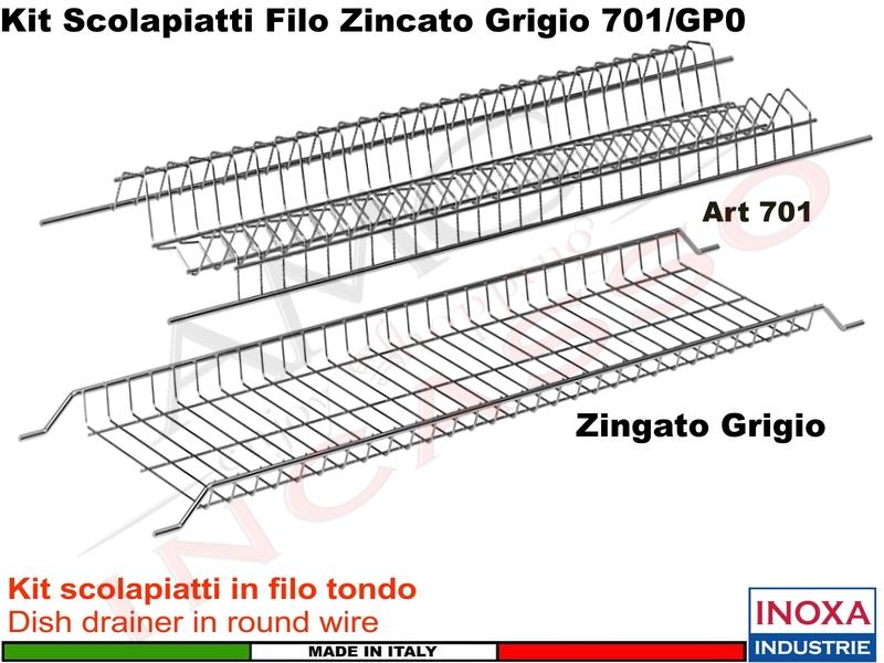 Scolapiatti INOXA-FHULLER Grigio Incasso Pensile 80 Interno 75,6 + Scatola