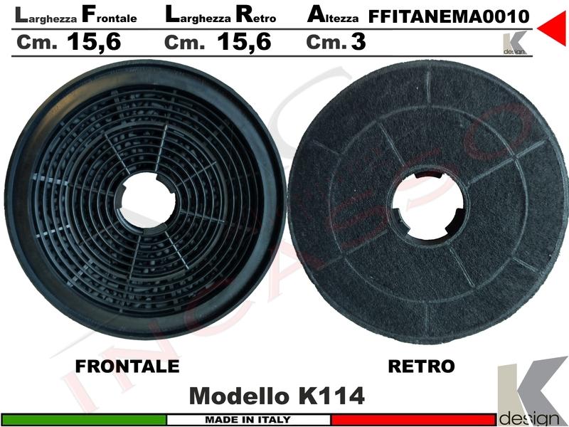 Coppia Filtri Carbone Attivo Ø 15,6 H 3 Per il Modello K114