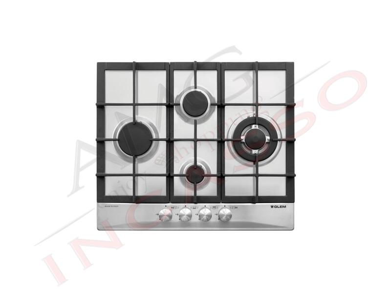 Piano Cottura incasso Glem Gas GT645IX 60 Cm Inox Rombo