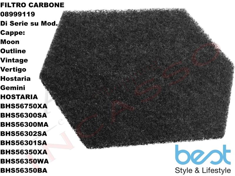 Filtro Cappa Best Standard 08999119 MCFB29 Pannello Carbone Attivo Esagonale