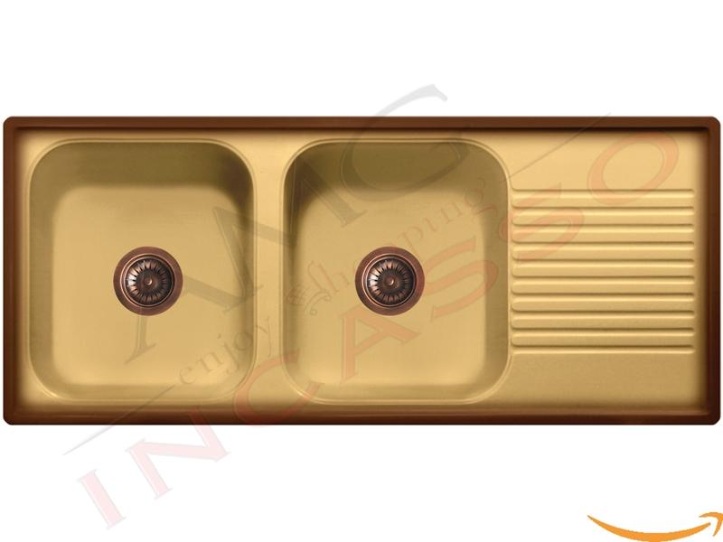 Lavello Fhuller HS Old Florence 116x50 2V Terra di Francia Pilette Vecchio Rame