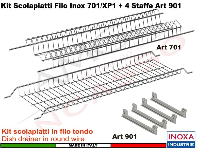 Scolapiatti incasso Mobile Pensile 45 Scolapiatti Acciaio Interno 40,5 4 Staffe