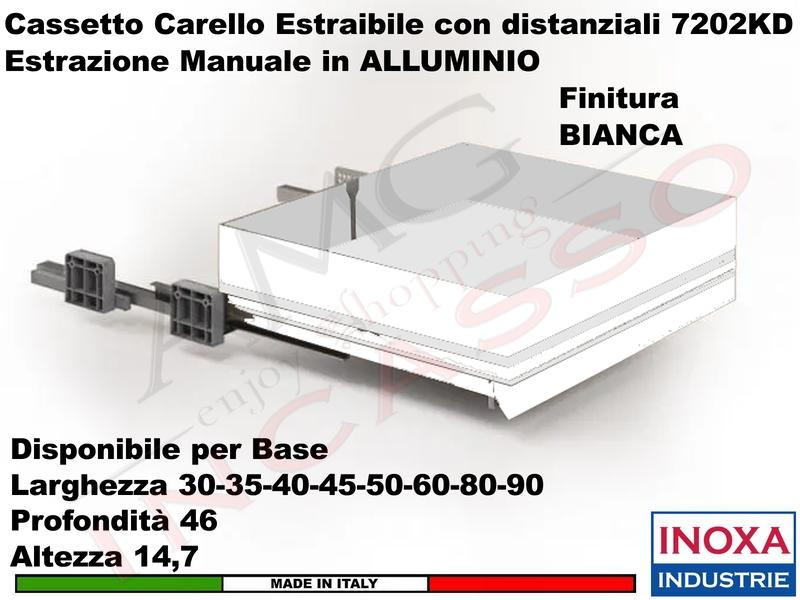 Carello Cassetto Cestello Estraibile INOXA 7202KDY/35PB Per Base 35 Bianco