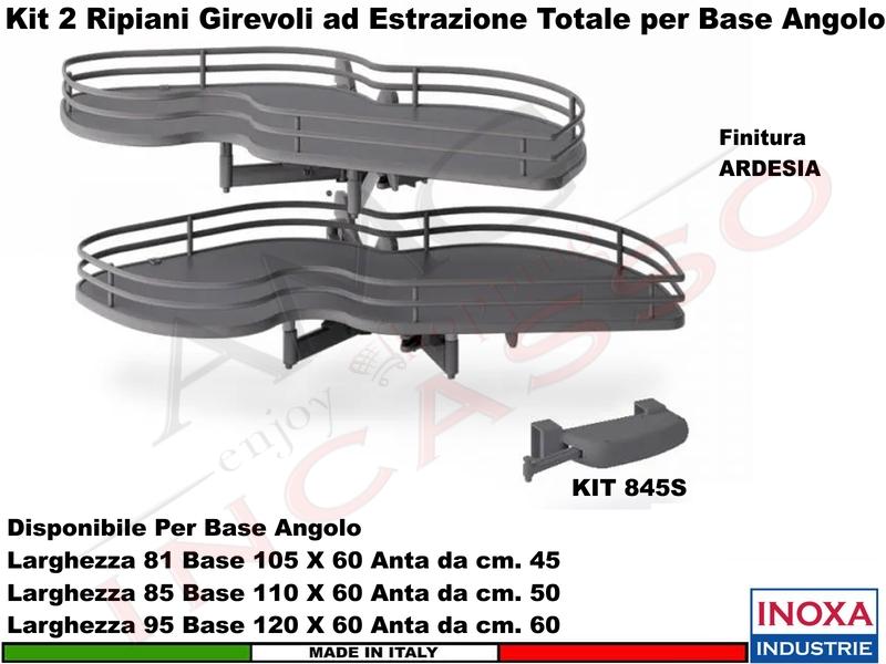 Meccanismo Angolo Estraibile Totale Ammortizzato 846BE 120X60 Anta 60 DX Ardesia