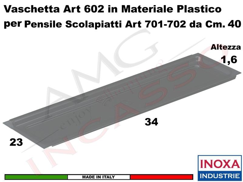 Vaschetta Raccogligocce ARDESIA INOXA 602/40TR Per Scolapiatti da 40