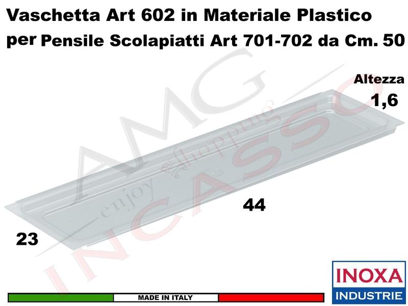 Vaschetta Raccogligocce TRASPARENTE INOXA 602/50TR Per Scolapiatti da 50