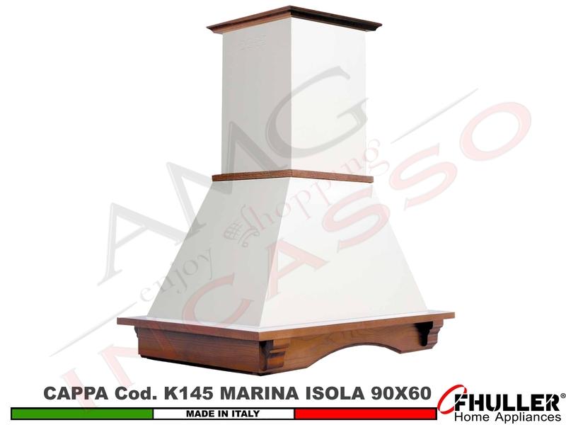 Cappa Angolo MARINA ISOLA 90X60 Legno Frassino o Tiglio Grezzo + MOTORE 420 m³/h