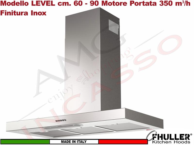 Cappa Parete a T 60 Tecnowind-Fhuller LEVEL BASIC INOX K326I0040 Motore 350 m³/h Class.D