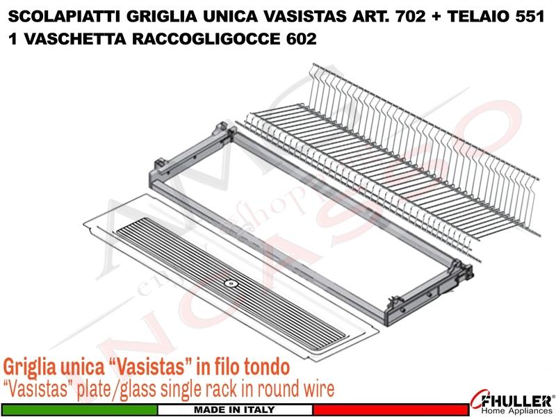 Kit Scolapiatti Vasistas Pensile 60 702/60 + Vaschetta 602 + Telaio 502