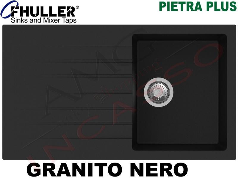 Lavello Incasso Apell-Fhuller PTPL861GB 86X50 1 Vasca + Gocciolat. Granito Nero