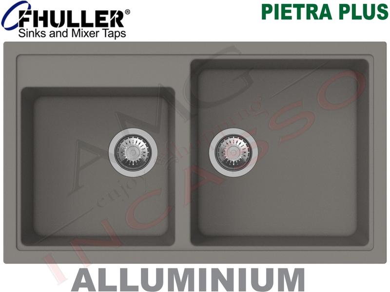 Lavello Incasso Apell-Fhuller PTPL862AL 86 X 50 2 Vasche Granito Alluminio