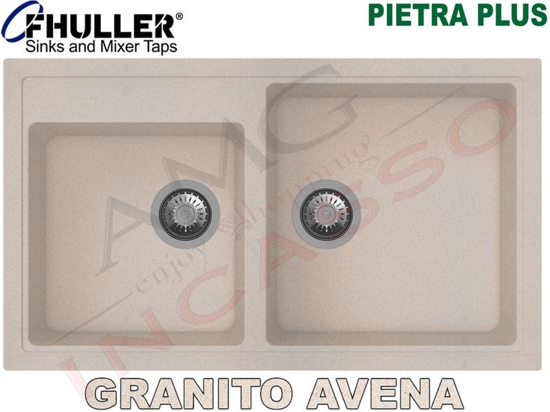 Lavello Incasso Apell-Fhuller PTPL862GO 86 X 50 2 Vasche Granito Avena