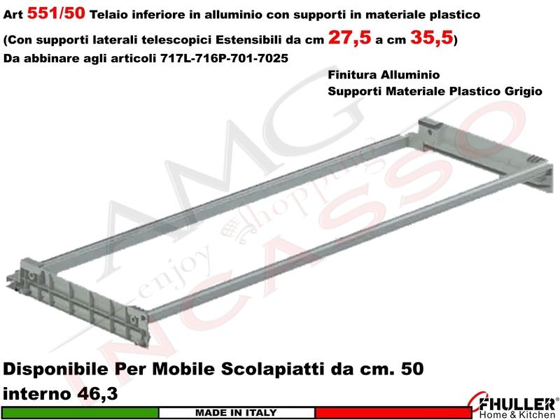 [Solo Scarico] Telaio 50 502/50GXP0 + Copppia Staffe 901 per Scolapiatti 701
