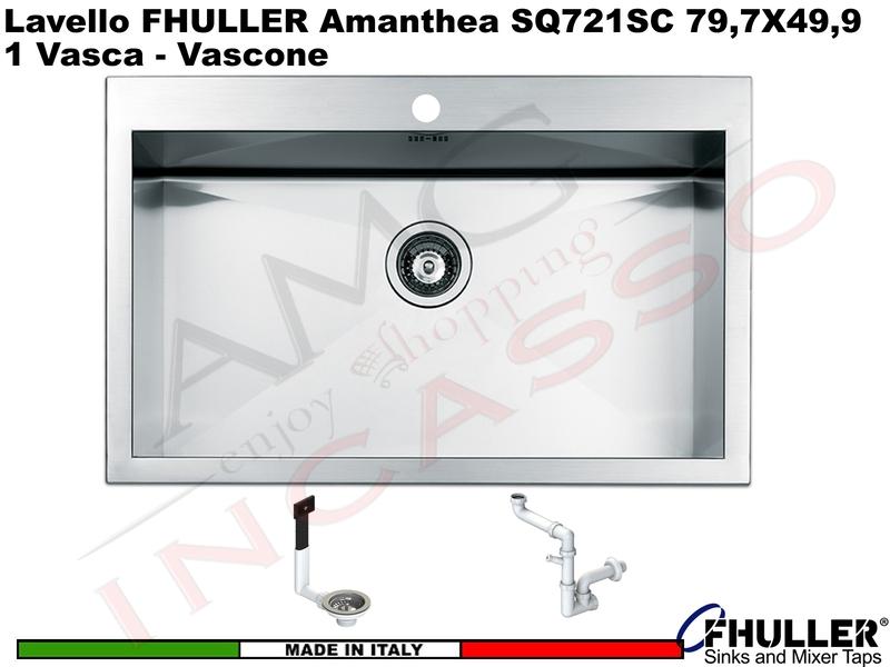 Lavello APELL - FHULLER SQ72ISC Serie AMANTHEA 1 Vasca 78,7x49 Acciaio Inox Satinato