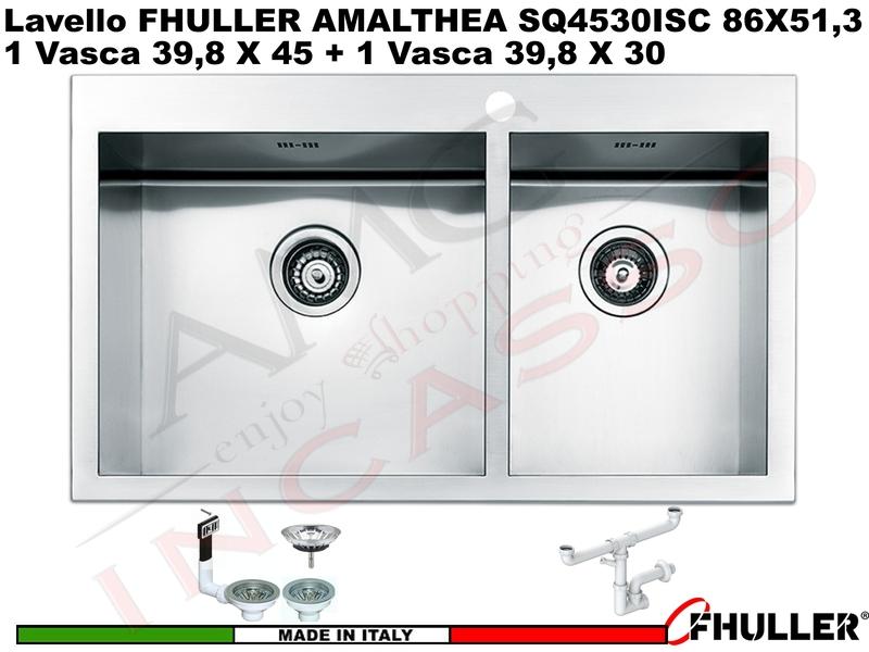 Lavello APELL - FHULLER SQ4530ISC Serie AMALTHEA 2 Vasche 86X51,3 Acciaio Inox