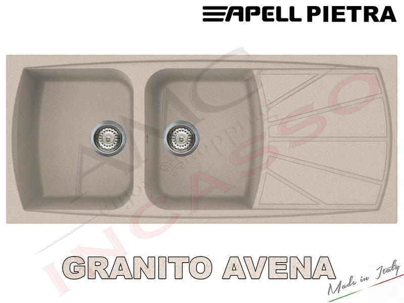 Lavandino Cucina In Pietra.Lavello Cucina Pietra 2 Vasche Cm 116x50 Fragranite Avena Amg Incasso Elettrodomestici Da Incasso