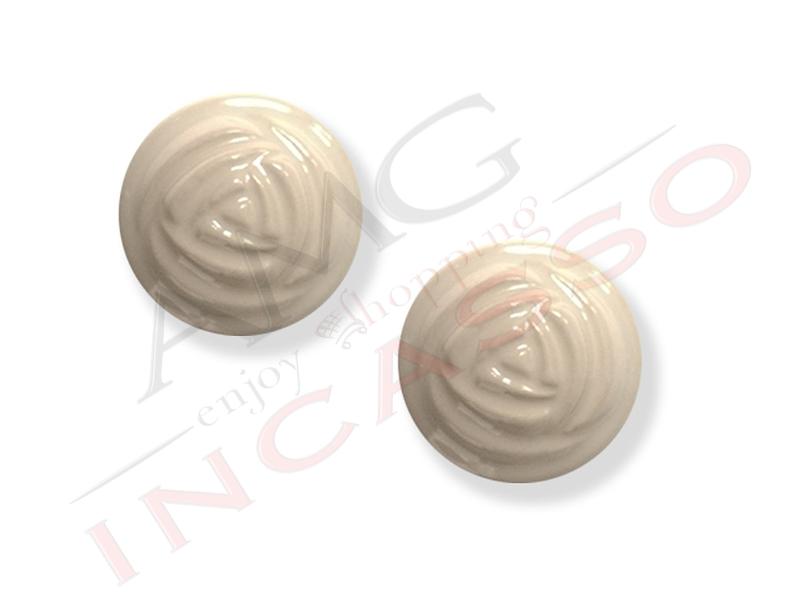 Pomolo Pomello Fresia F01 Fiore bianco porcellana ceramica base ottone