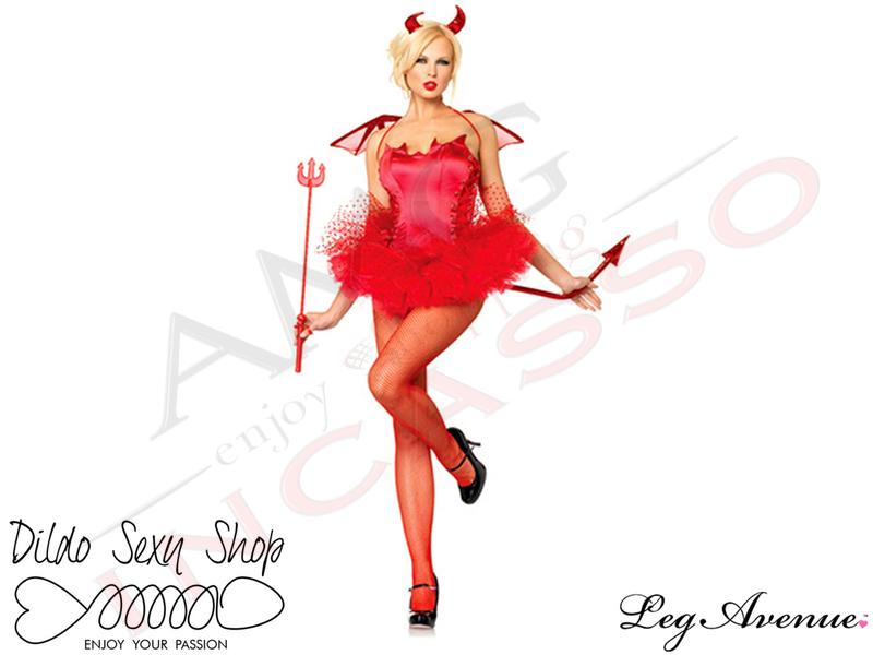 Costume Kit diavoletta cerchietto ali co Red Devil Taglia Unica