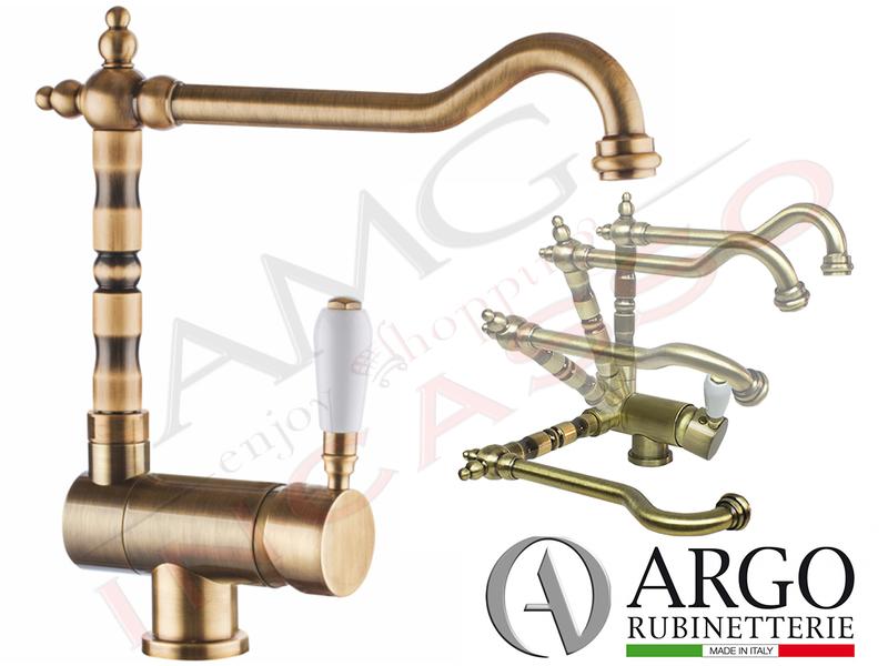 Miscelatore Bari Rustico Sottofinestra Monocomando Vecchio Ottone