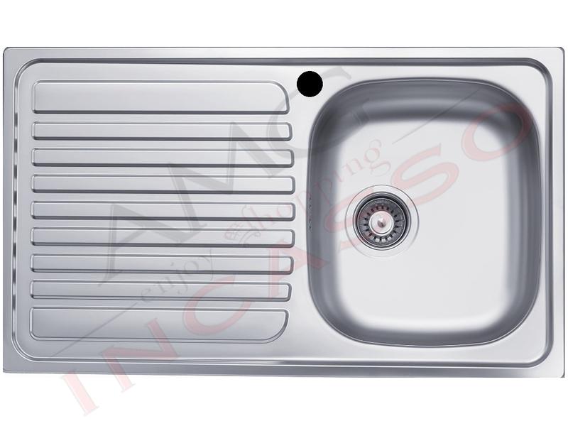 Lavello Cucina Acciaio Inox Apell Firenze 86X50 1 V DX + Gocc. SX pilette 3"½