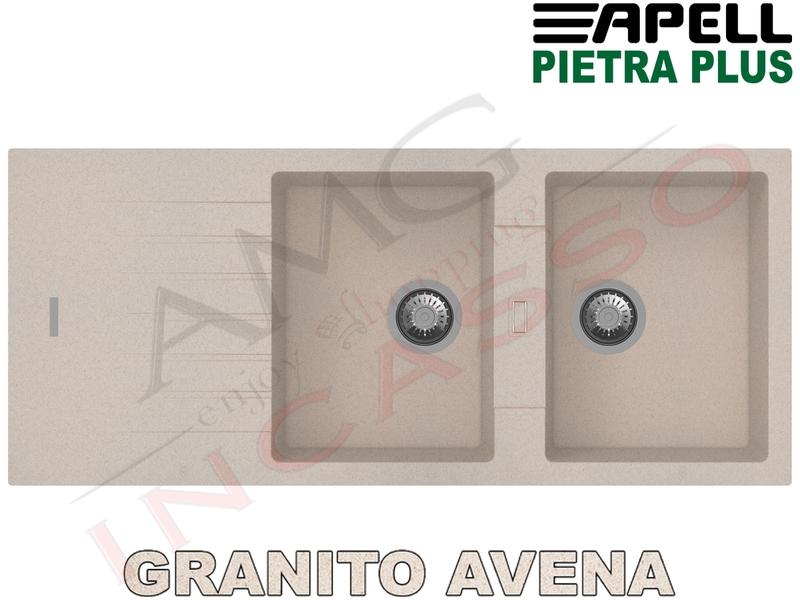 Lavello Cucina New Pietra Plus 2 Vasche cm.116X50 Fragranite Avena