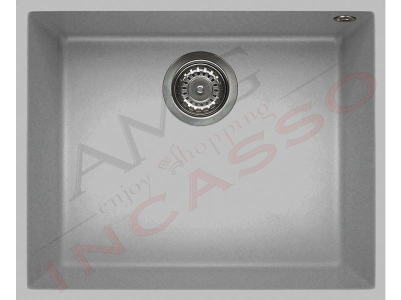Lavello Quadra 105 Sottotop 54X44 1 Vasca Granitek Metal® M79 Aluminium